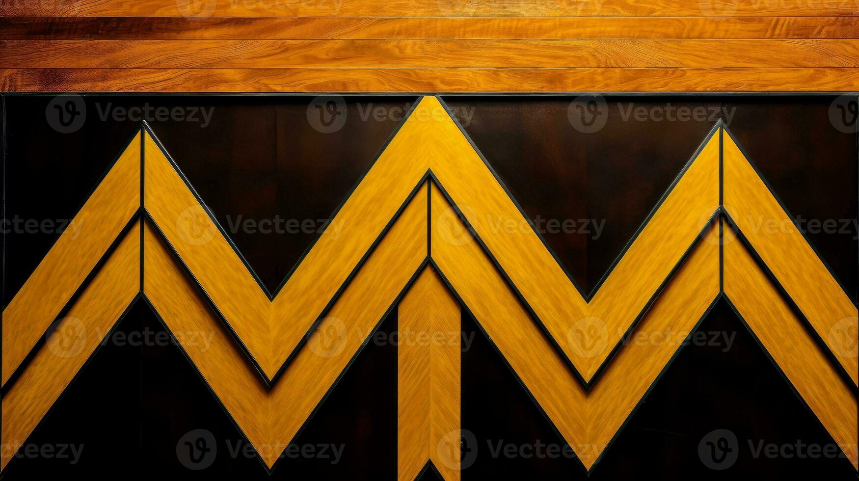 Wood marquetry wall parquet, abstract pattern background, Generative AI illustration photo