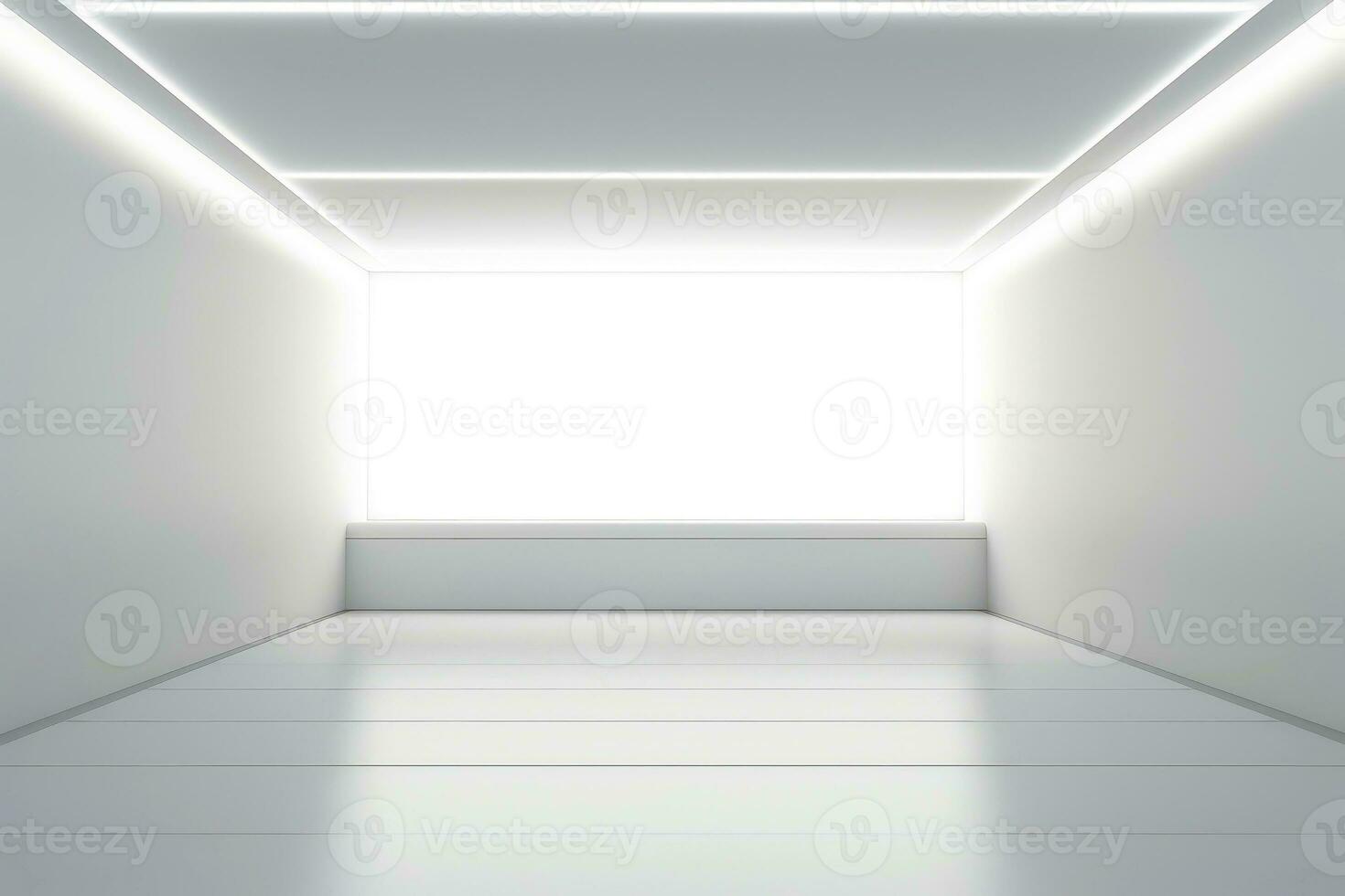 Abstract futuristic architecture background, Minimal technology white backdrop, Generative AI illustration photo