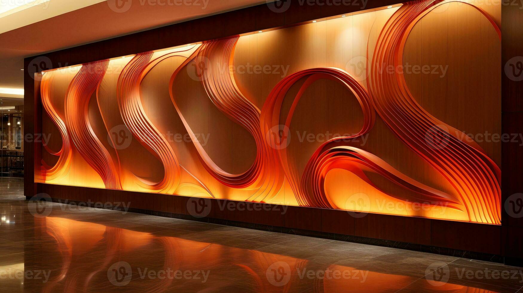 Wood marquetry wall parquet, abstract pattern background, Generative AI illustration photo
