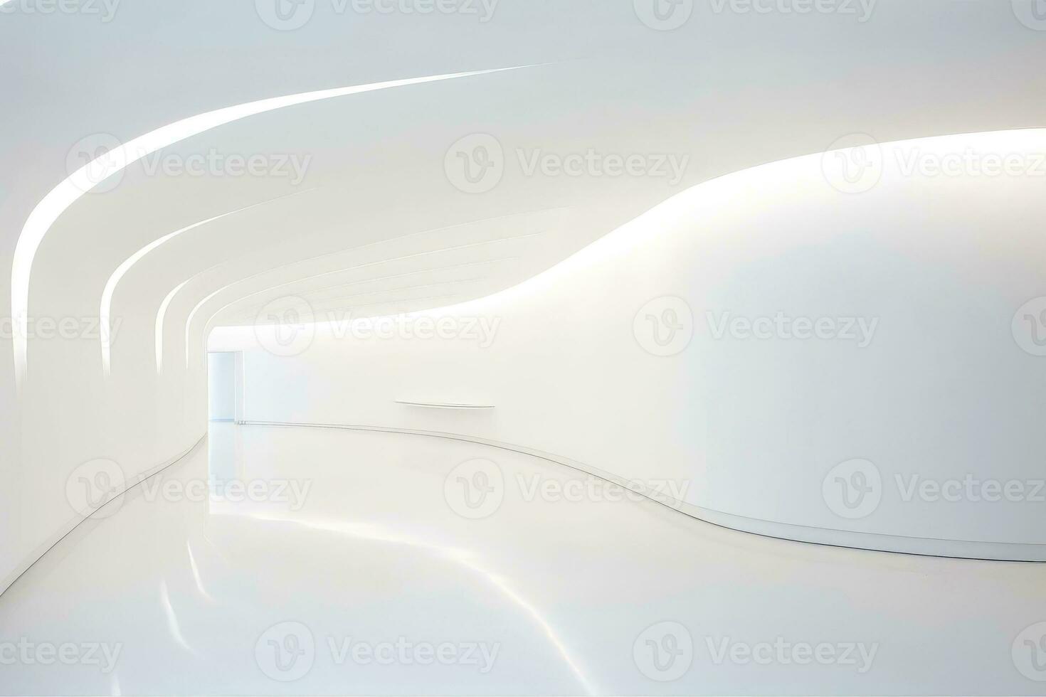 Abstract futuristic architecture background, Minimal technology white backdrop, Generative AI illustration photo