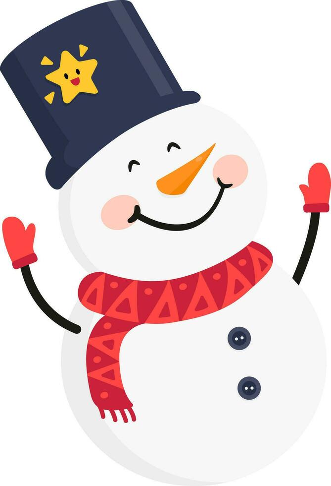 Happy Snowman Cartoon Character vector