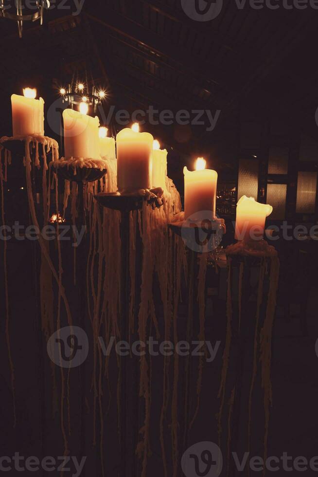 Many Large Candles in the Dark Castle photo