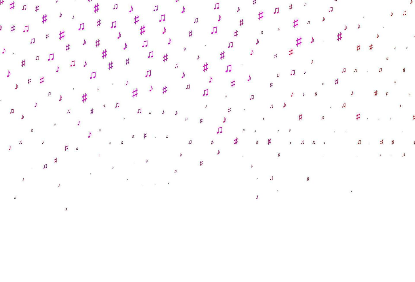 Light Purple, Pink vector template with musical symbols.