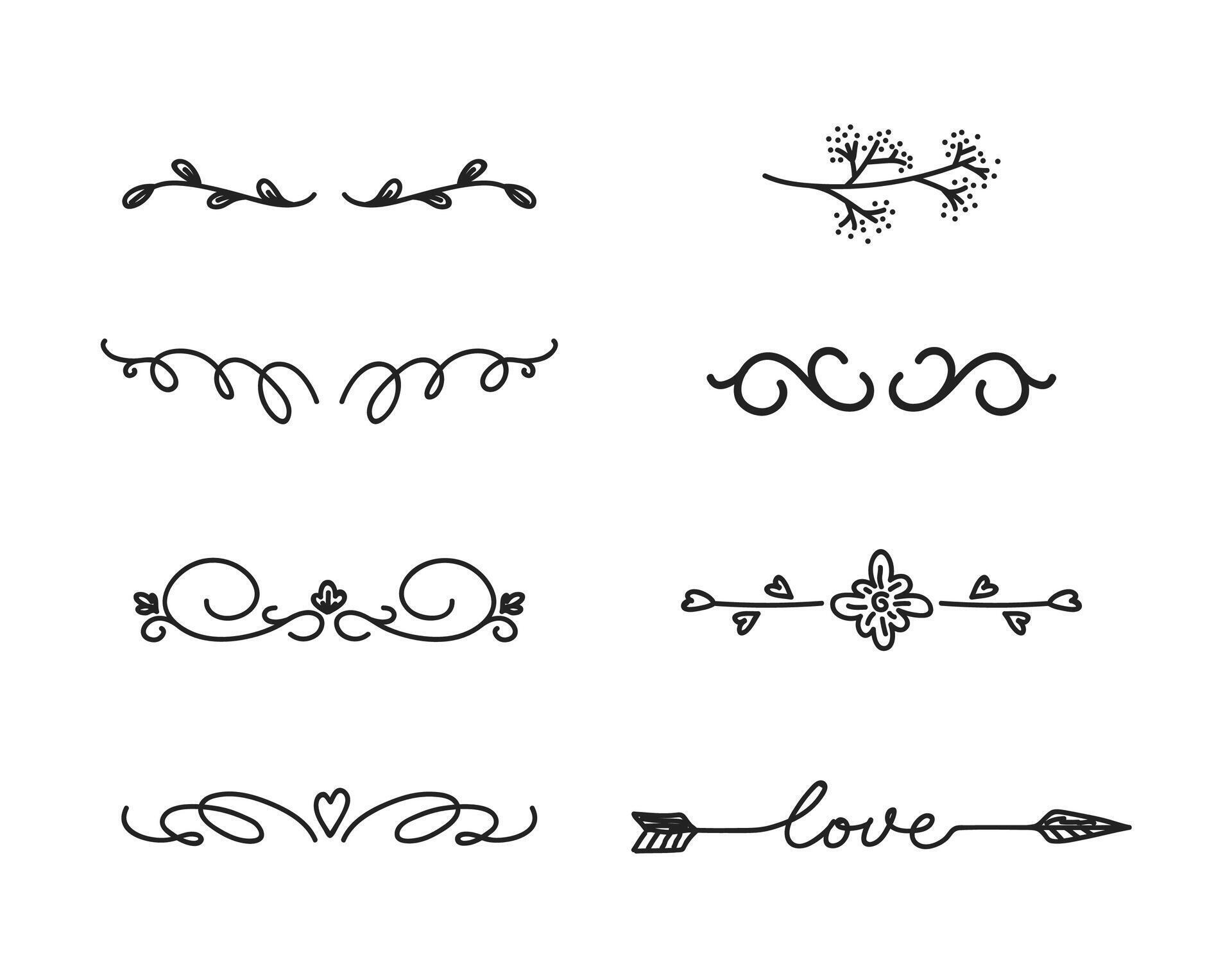 Various decorative text dividers set 32981420 Vector Art at Vecteezy