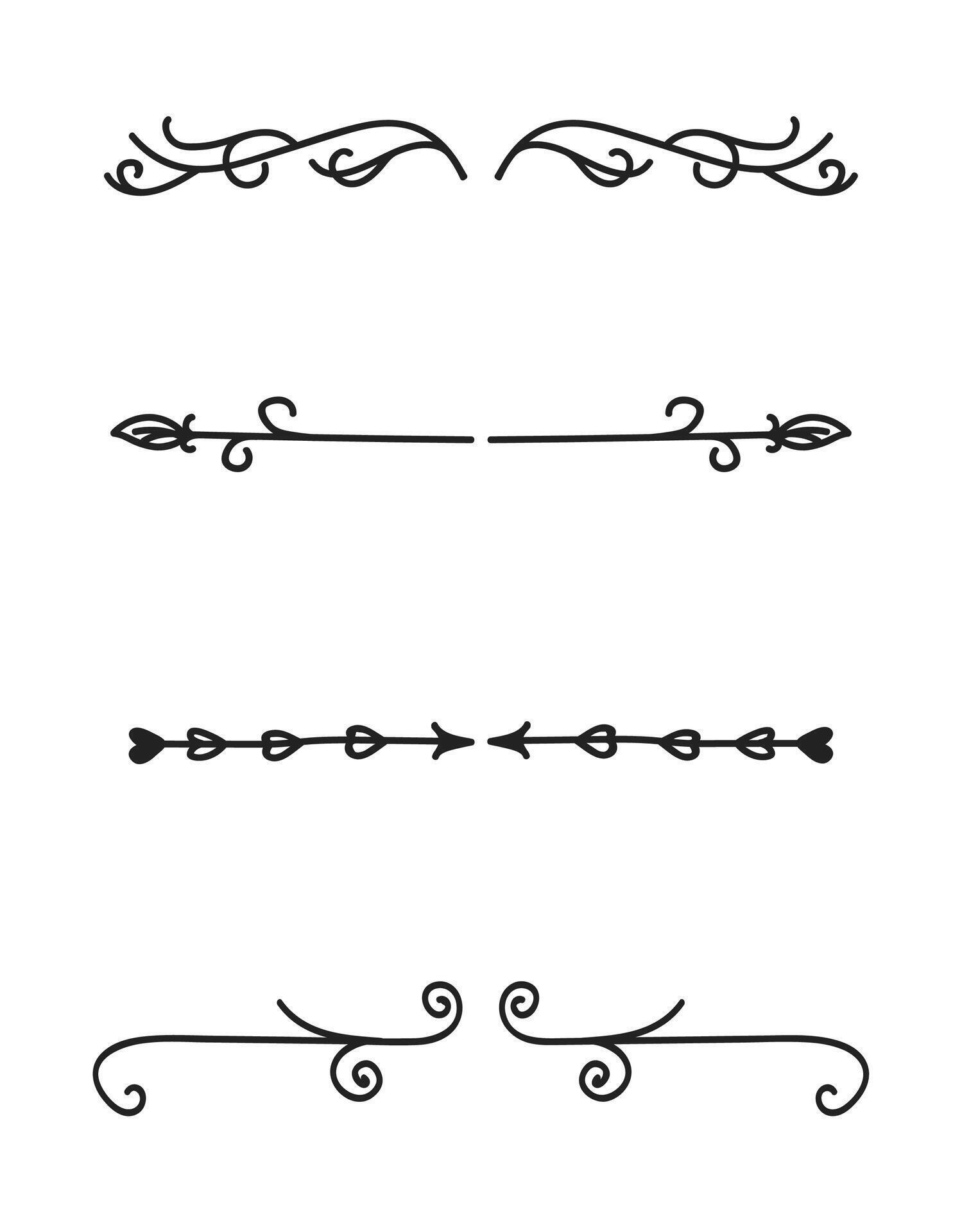 Various decorative text dividers set 32981477 Vector Art at Vecteezy