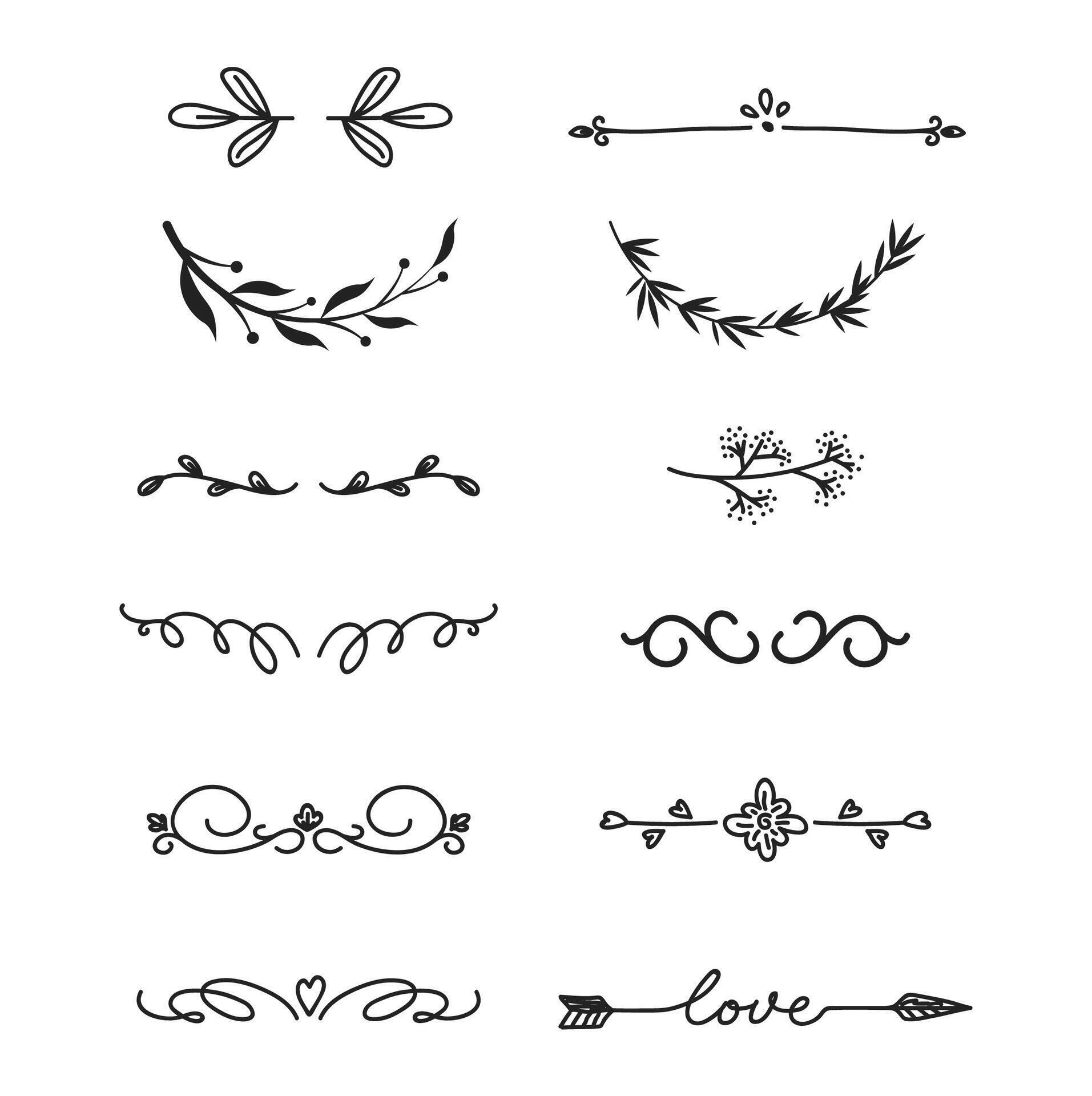 Various decorative text dividers set 32981481 Vector Art at Vecteezy