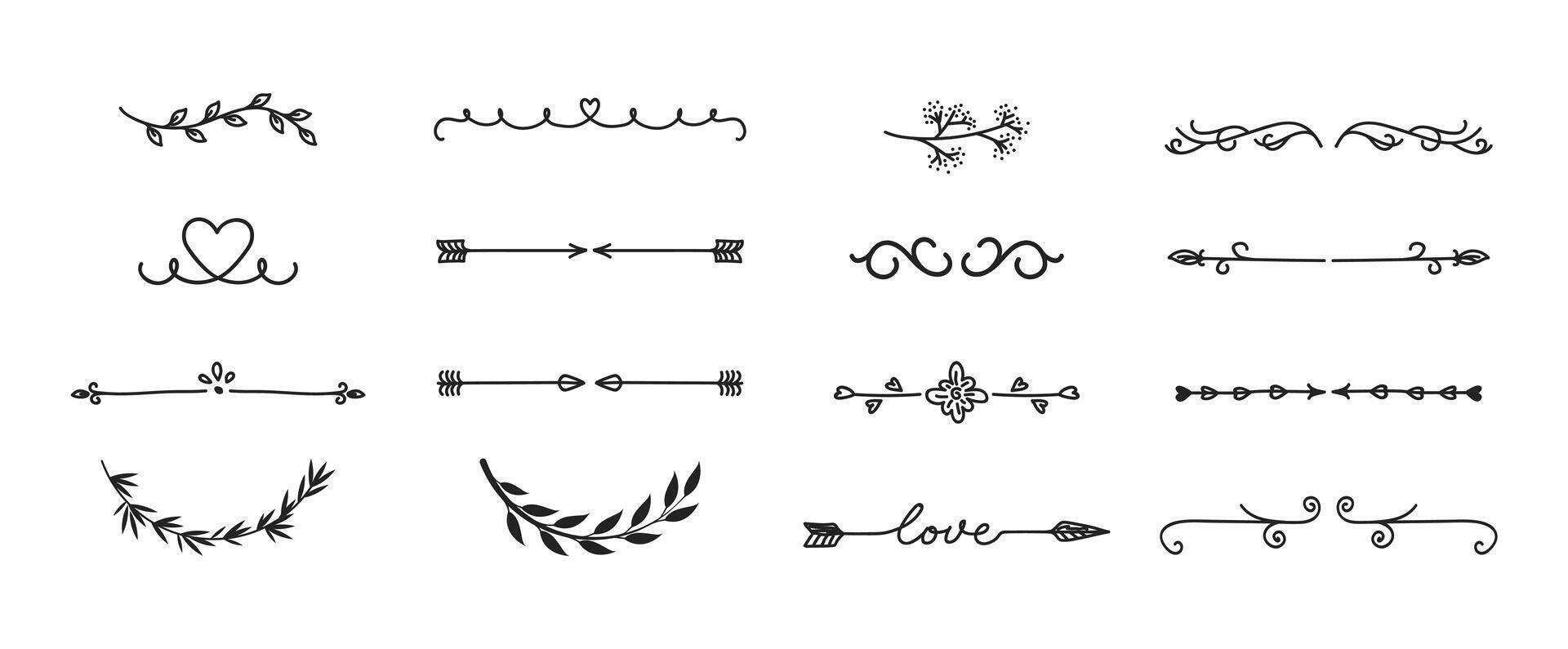 Various decorative text dividers set 32981484 Vector Art at Vecteezy