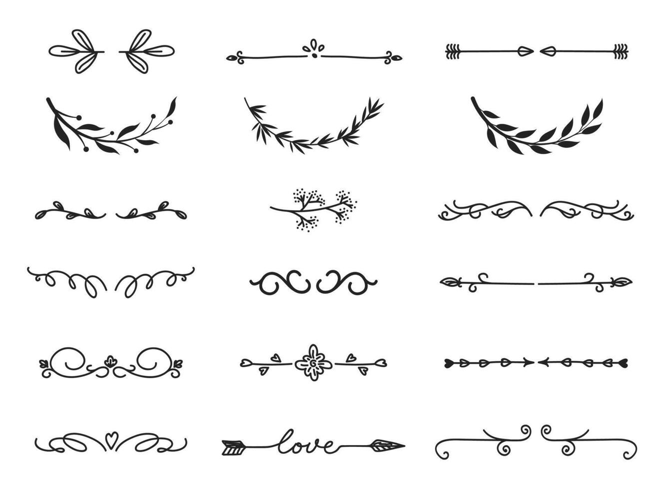 Various decorative text dividers set 32981494 Vector Art at Vecteezy