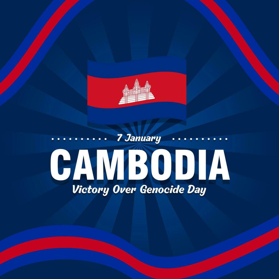 Happy Victory Over Genocide Day Cambodia illustration vector background. Vector eps 10