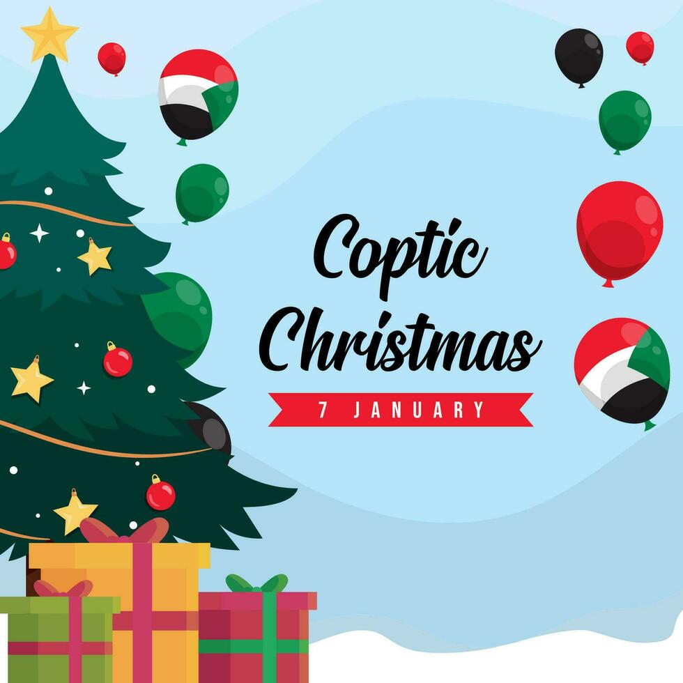 Happy Copctic Christmas Sudan illustration vector background. Vector eps 10
