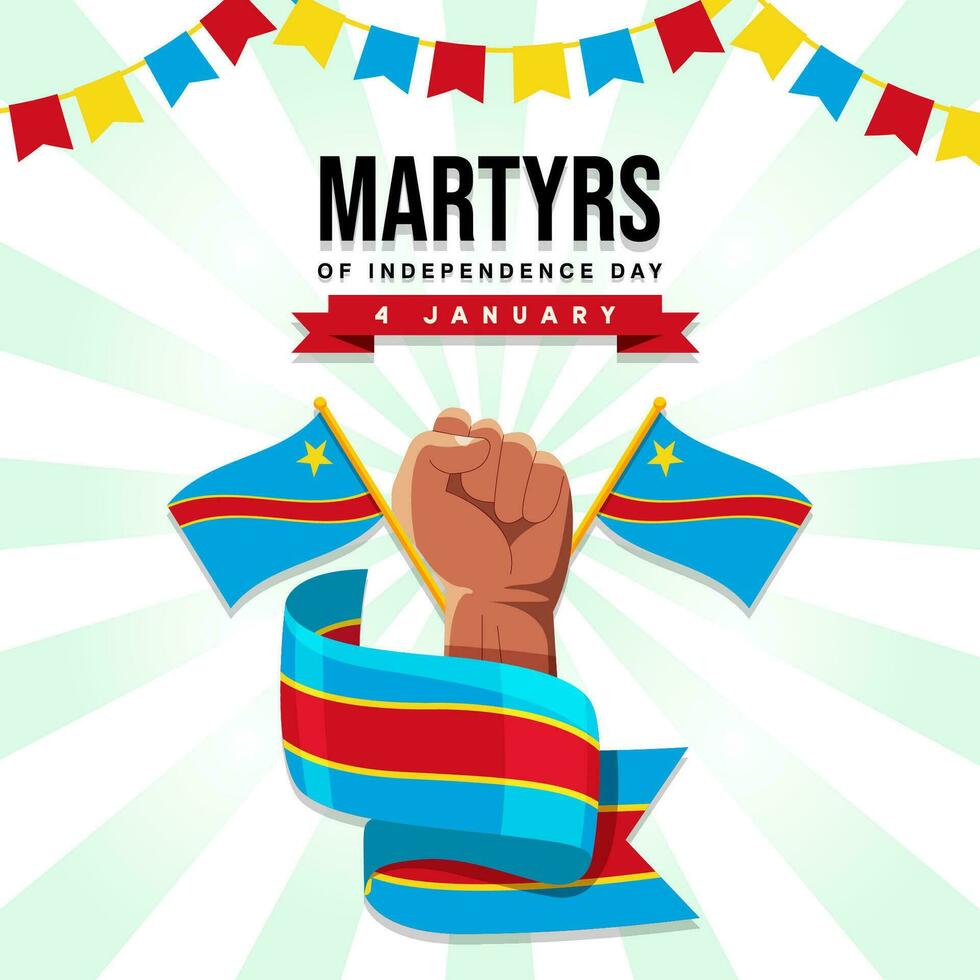 Martyrs of Independence Day Congo illustration vector background. Vector eps 10
