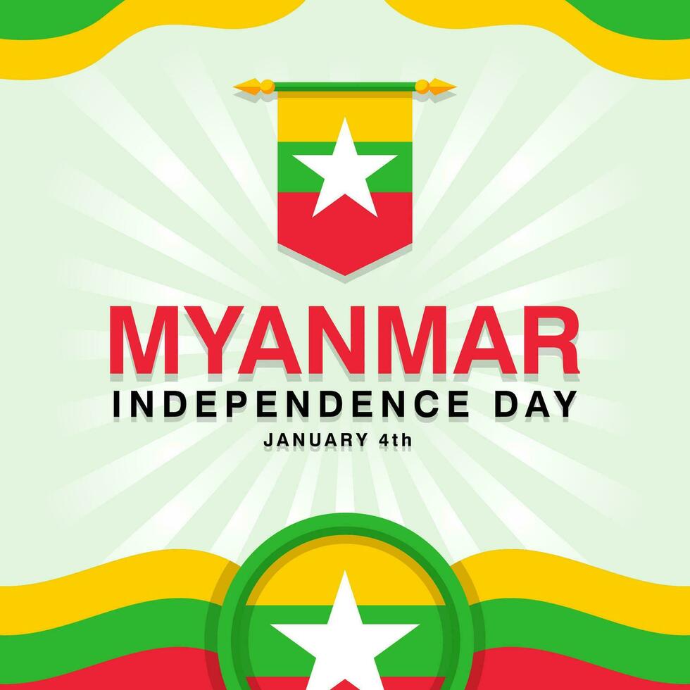 Myanmar Independence Day illustration vector background. Vector eps 10