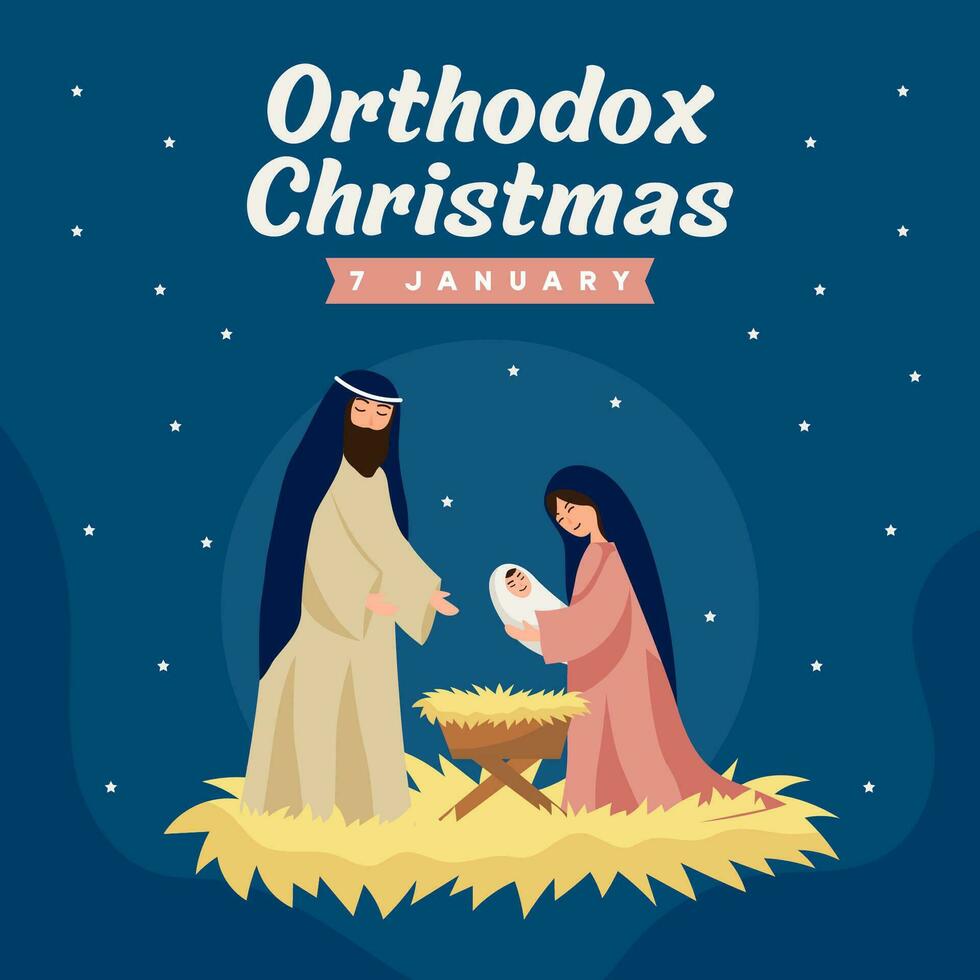 Happy Orthodox Christmas Berlarus illustration vector background. Vector eps 10
