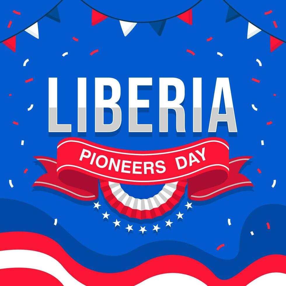 Happy Liberia Pioneers Day illustration vector background. Vector eps 10
