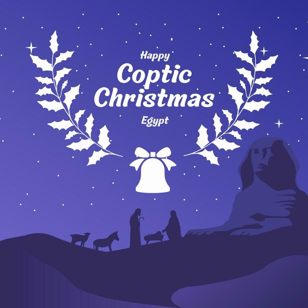 Happy Egypt Coptic Christmas illustration vector background. Vector eps