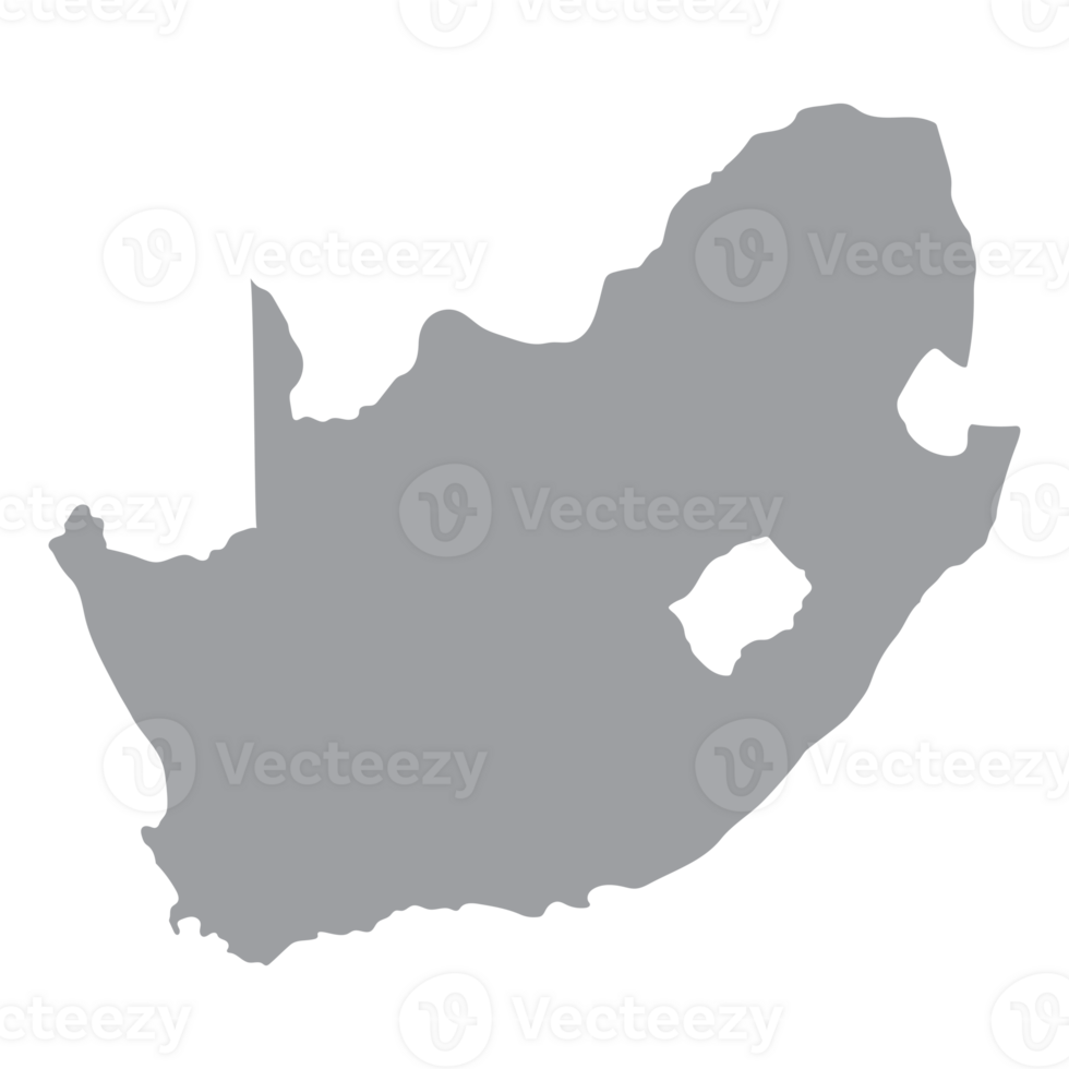 South Africa map. Map of South Africa in details in grey png