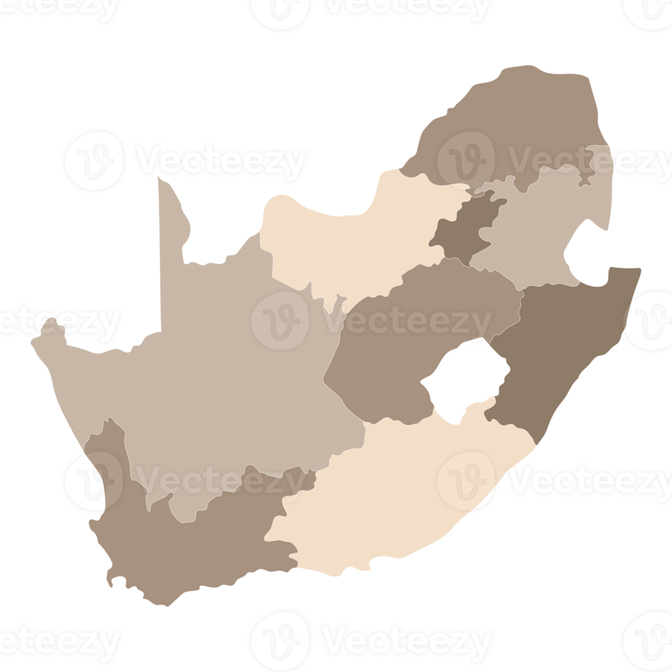 South Africa map with administrative. Map of South Africa png