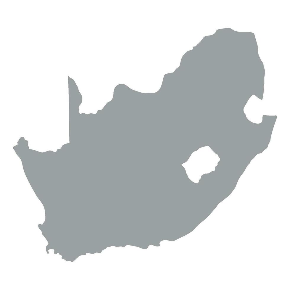 South Africa map. Map of South Africa in details in grey vector