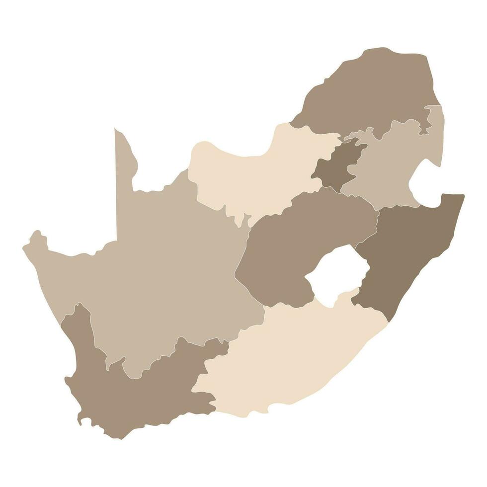 sur África mapa con administrativo. mapa de sur África vector