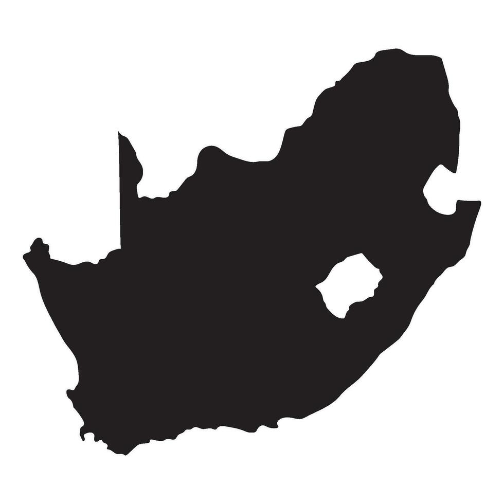 South Africa map. Map of South Africa in details in black vector