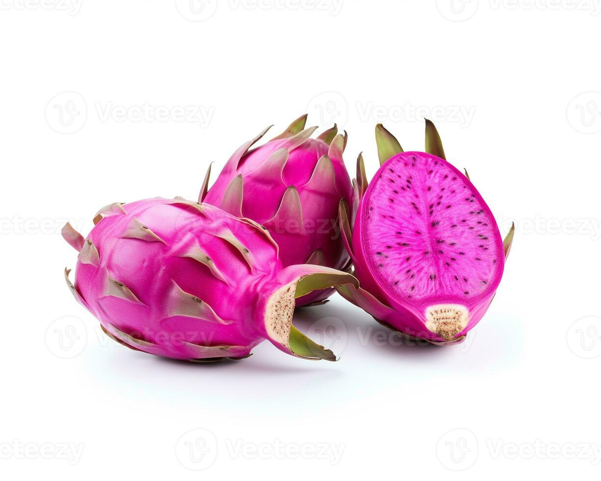 Photo of Pitaya isolated on white background. Generative AI