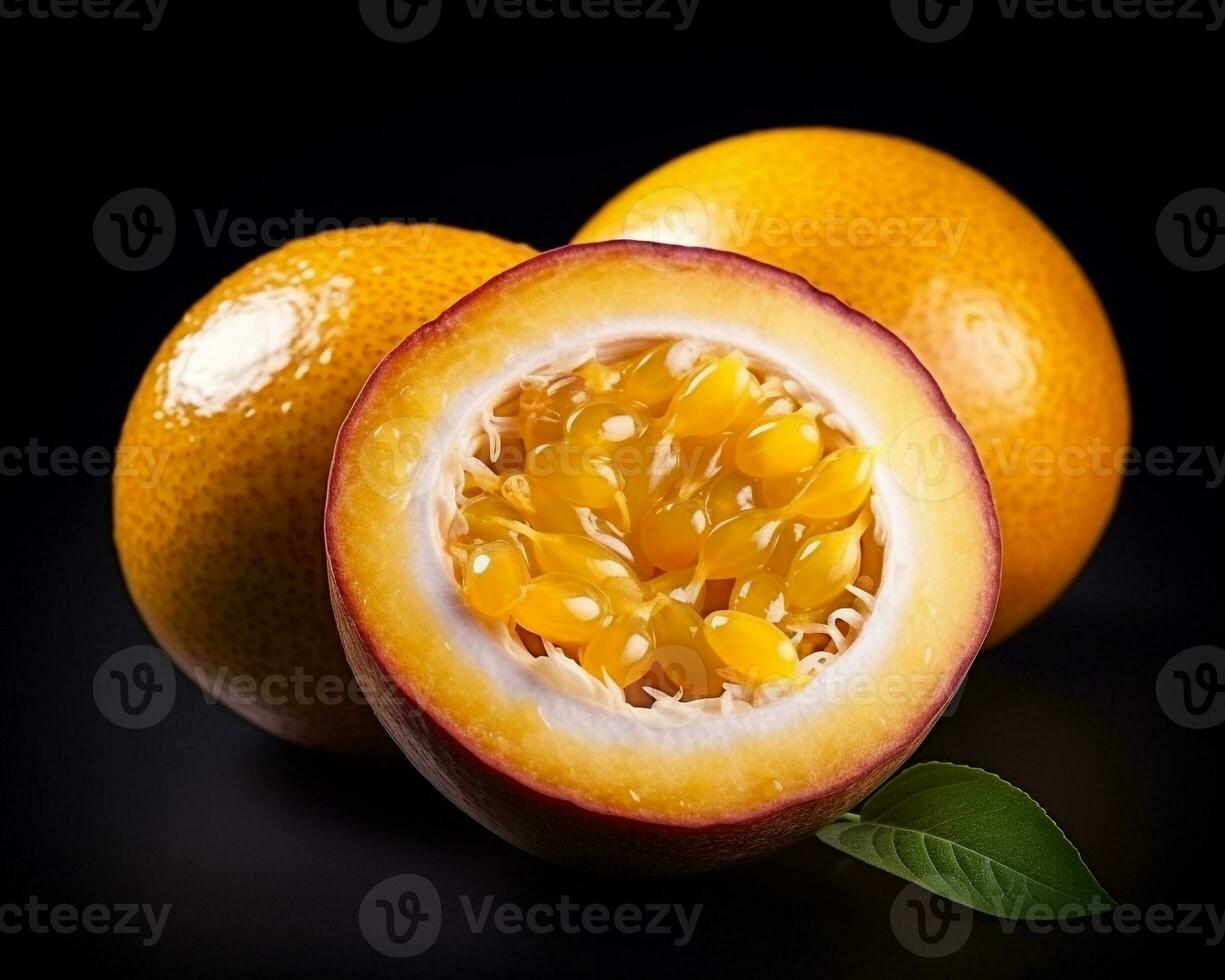 foto de pasión Fruta aislado en blanco antecedentes. generativo ai