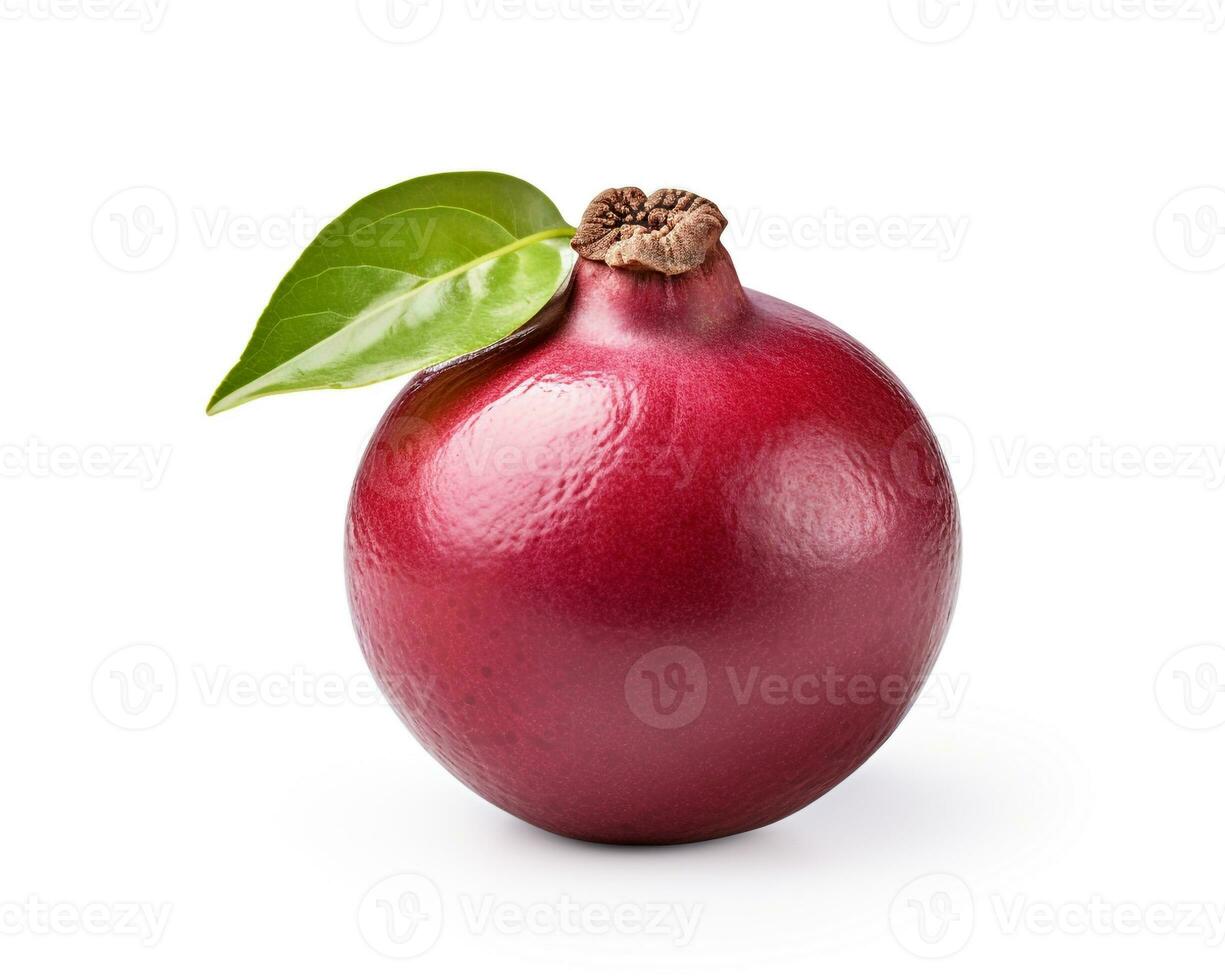 Photo of Mangosteen isolated on white background. Generative AI