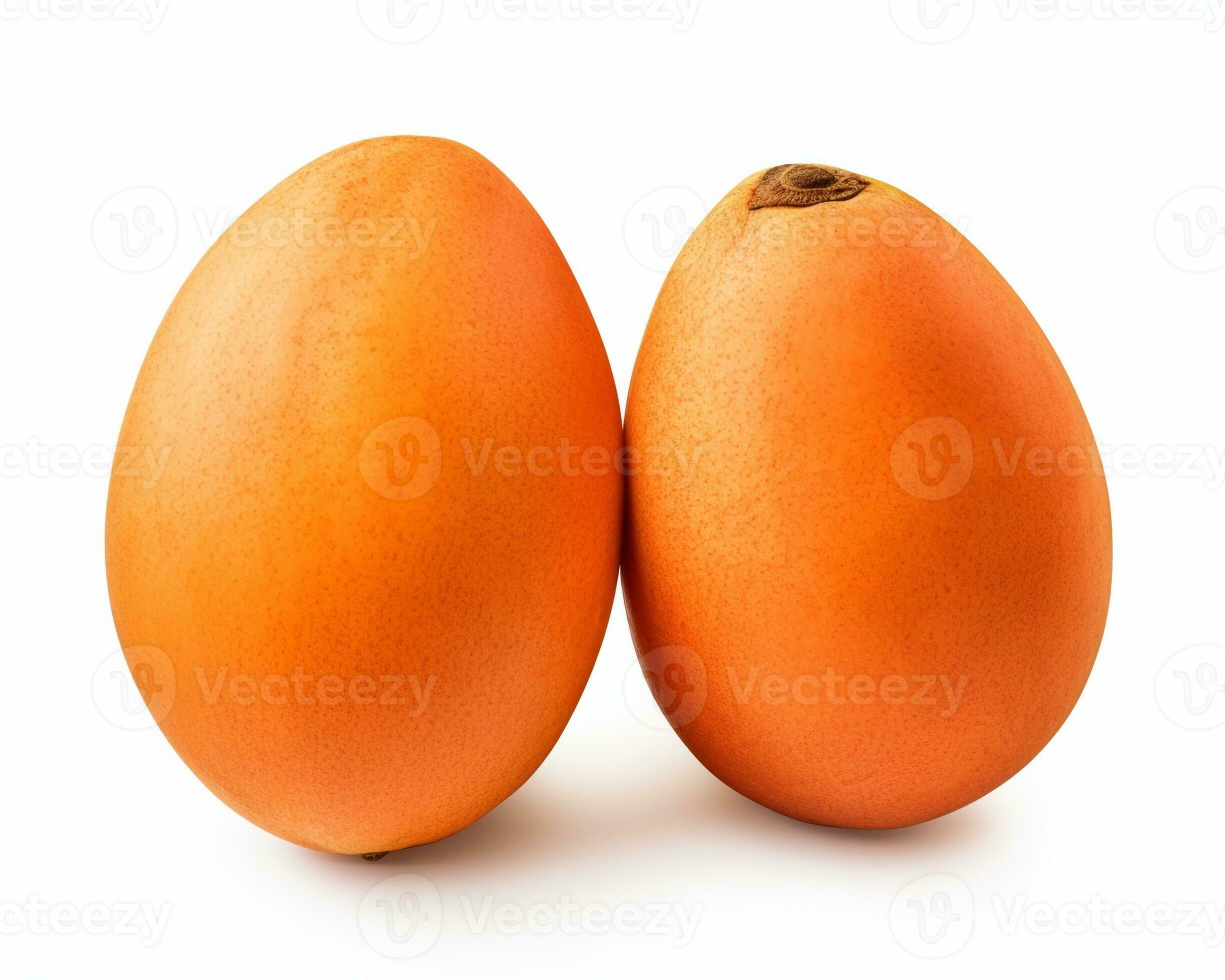 Photo of Mamey sapote isolated on white background. Generative AI