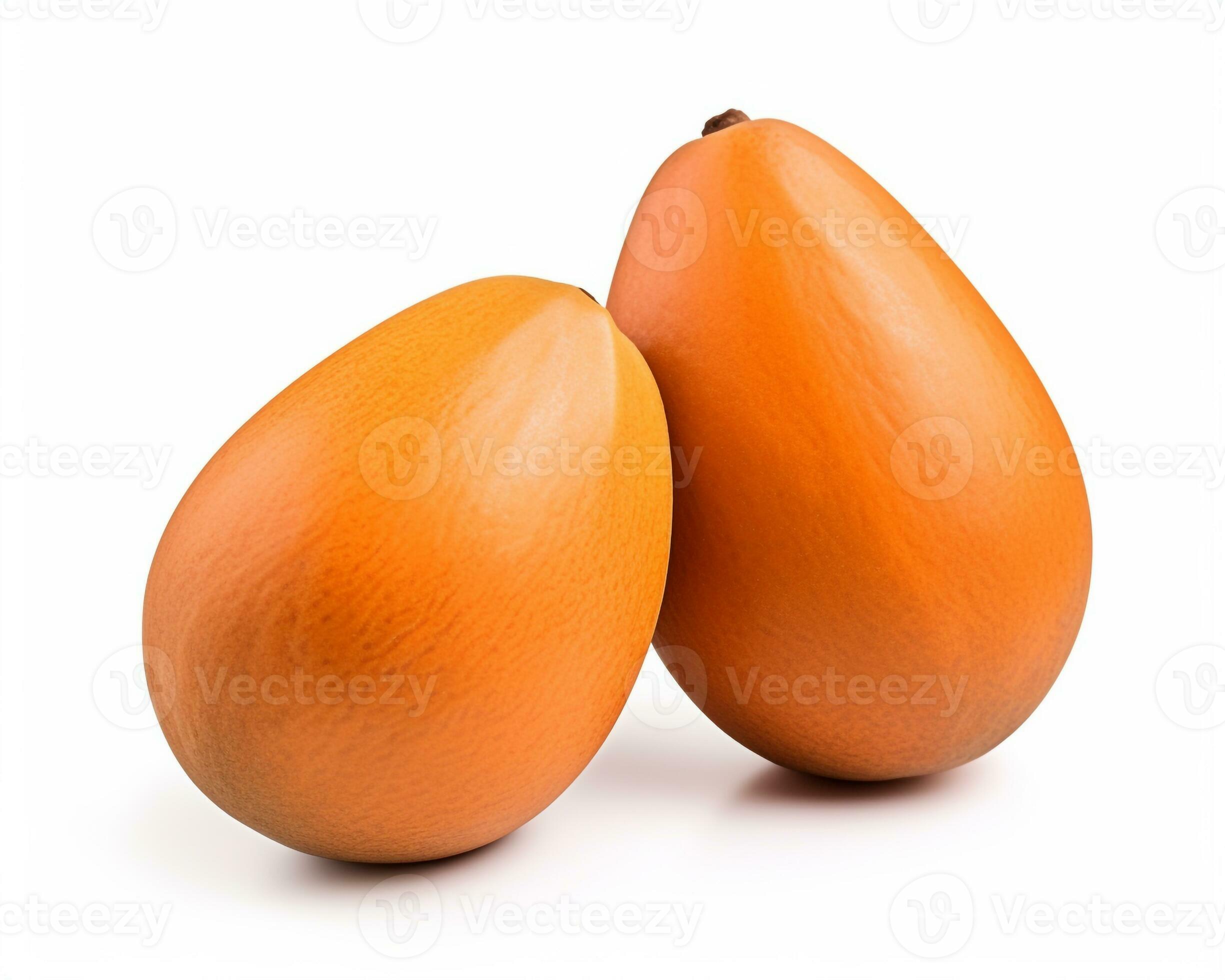 Photo of Mamey sapote isolated on white background. Generative AI
