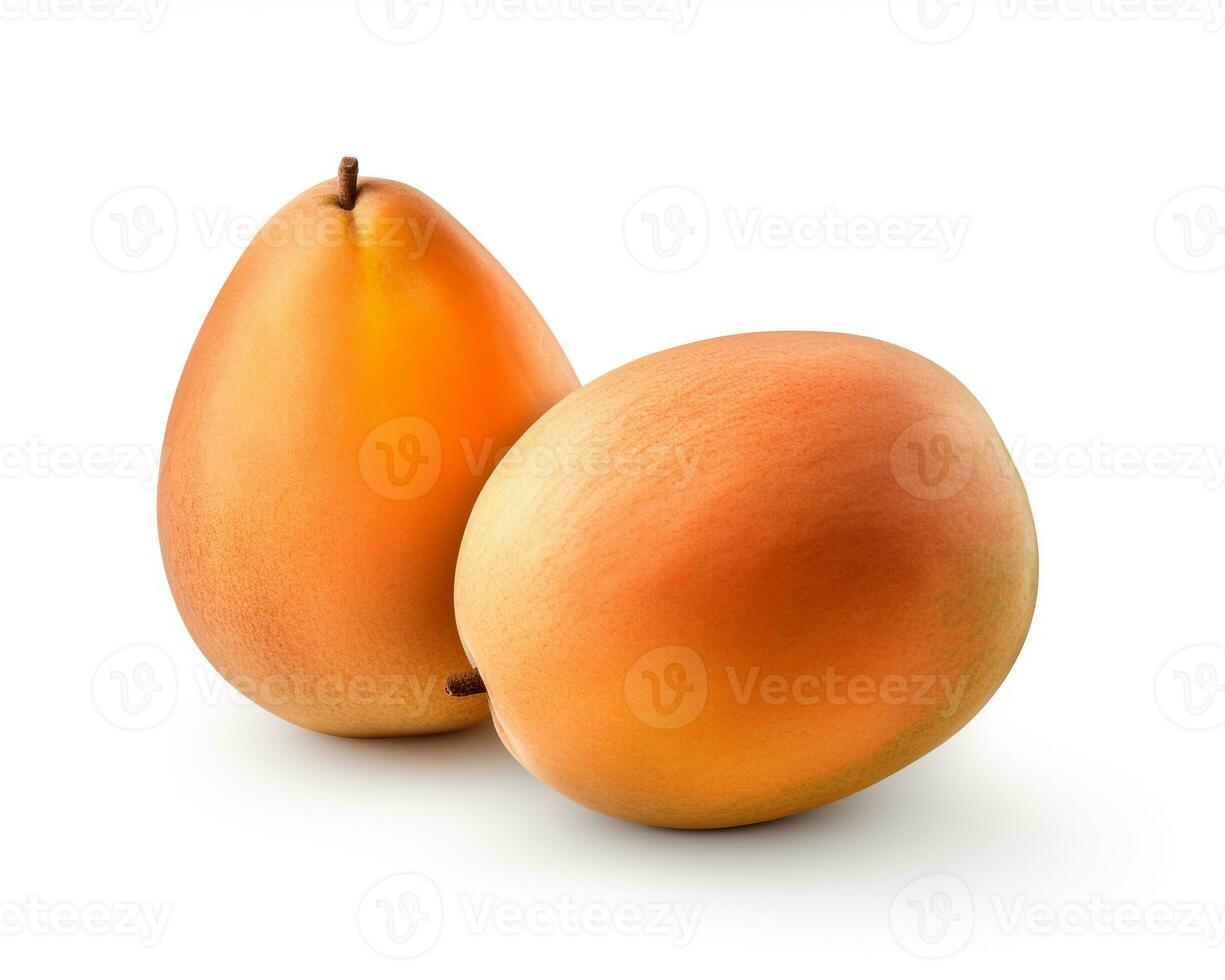 Photo of Mamey sapote isolated on white background. Generative AI