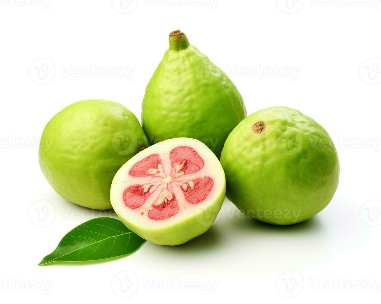 Photo of Guava isolated on white background. Generative AI