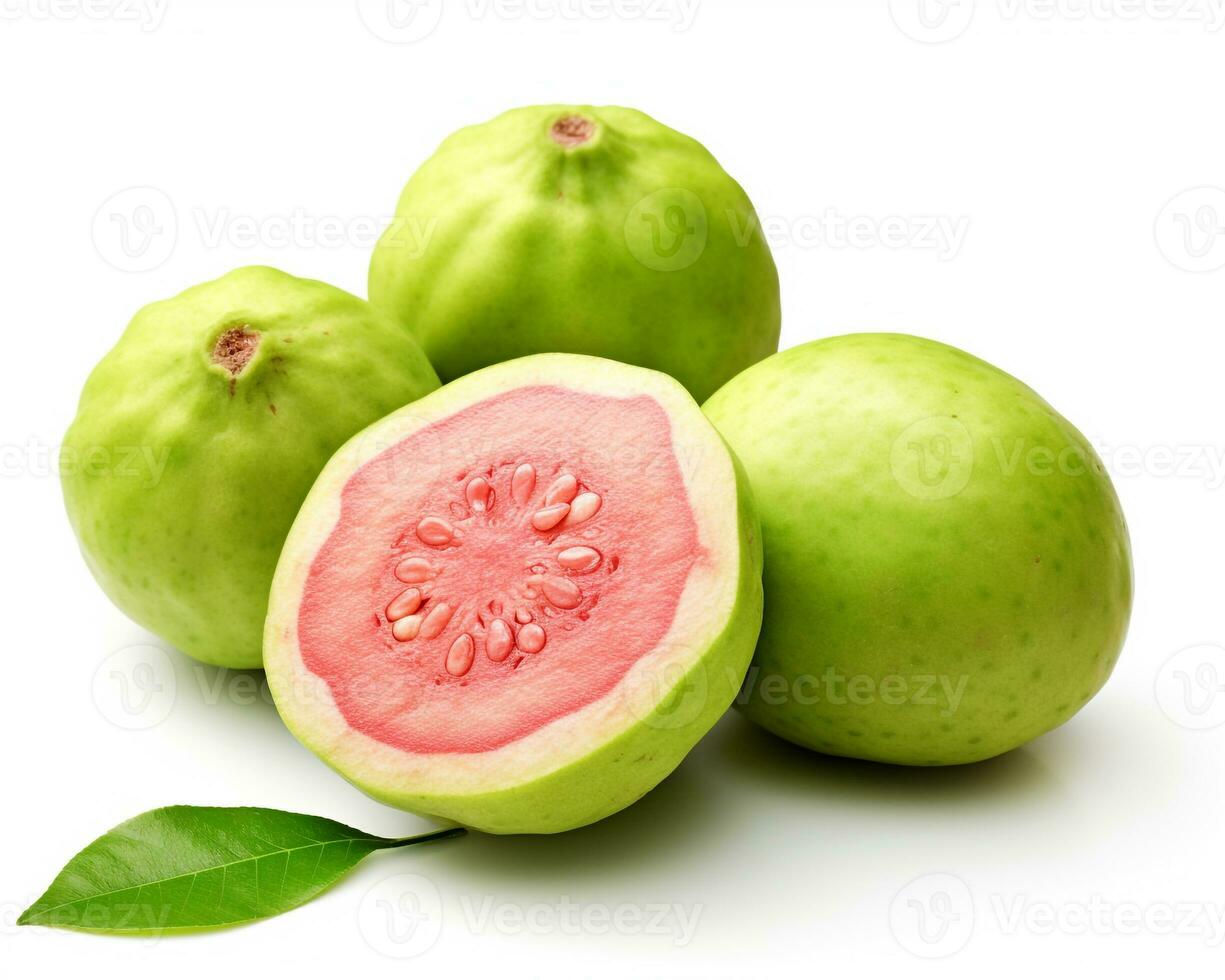 Photo of Guava isolated on white background. Generative AI