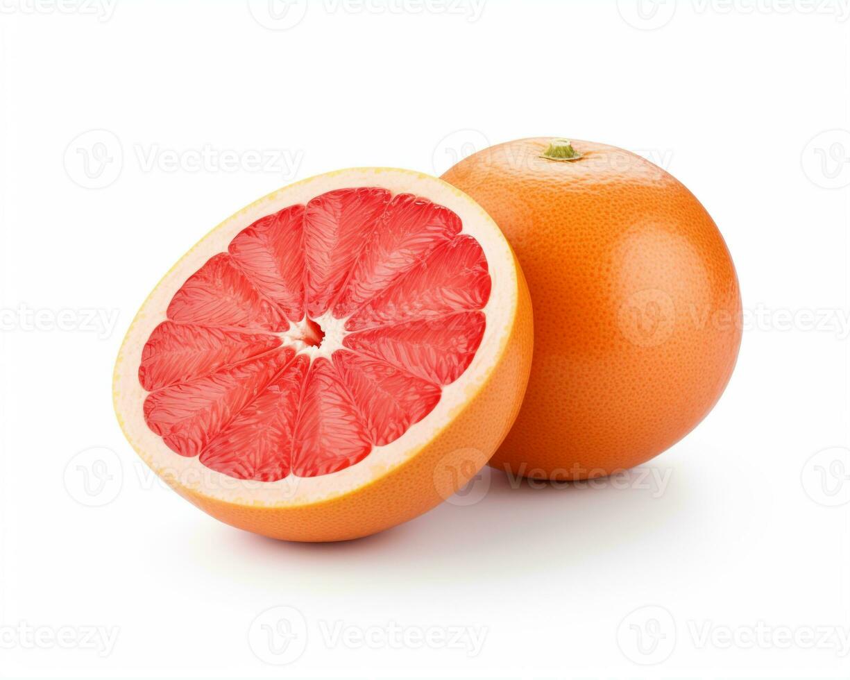 Photo of Grapefruit isolated on white background. Generative AI