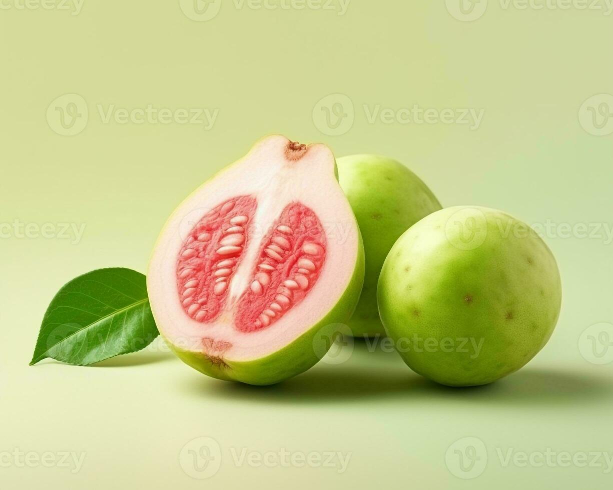 Photo of Guava isolated on white background. Generative AI