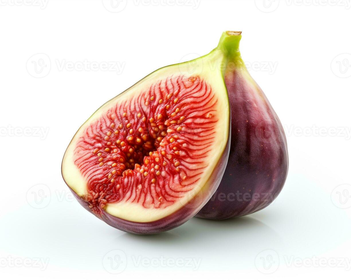 Photo of Fig isolated on white background. Generative AI