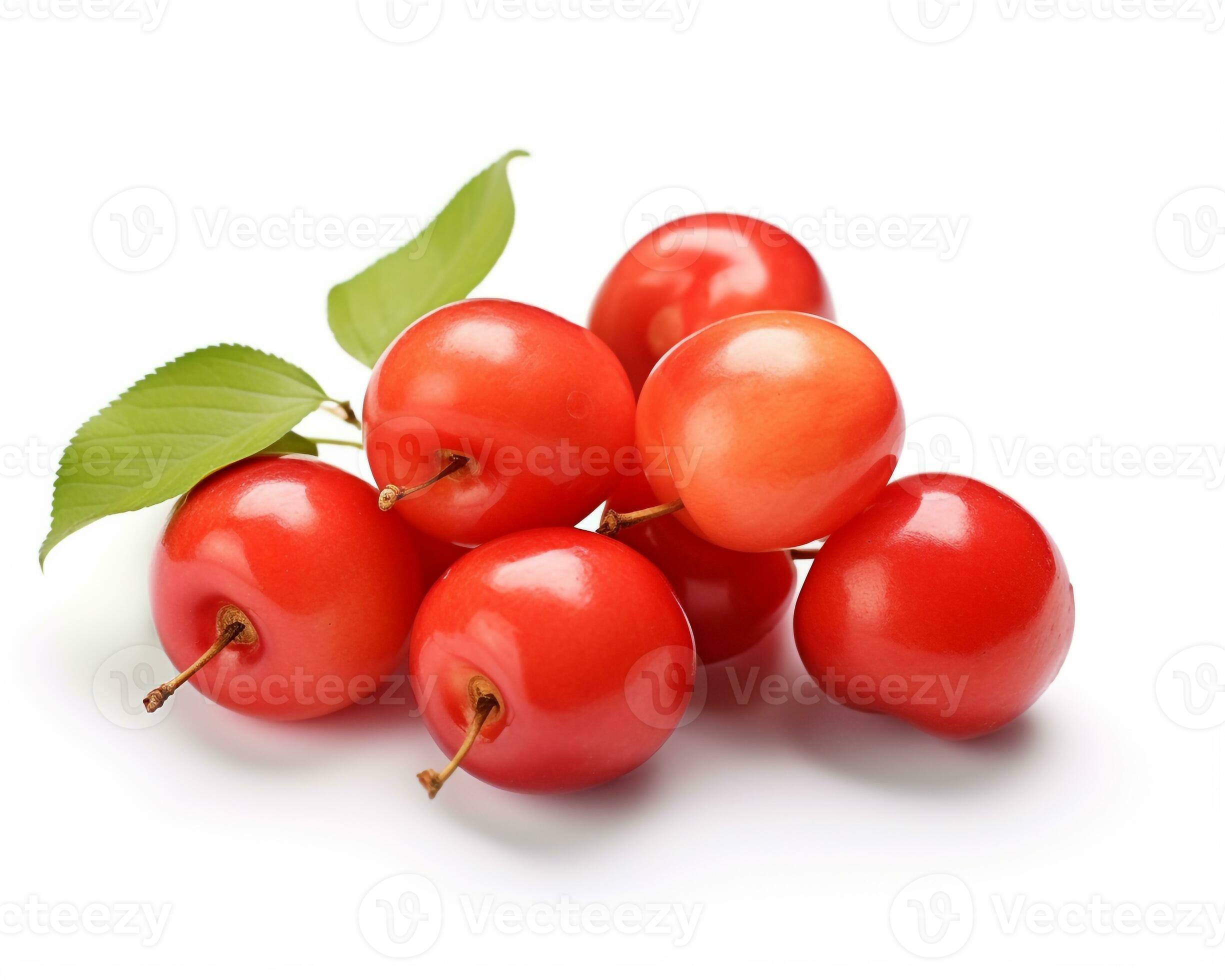 Photo of Crab apples isolated on white background. Generative AI