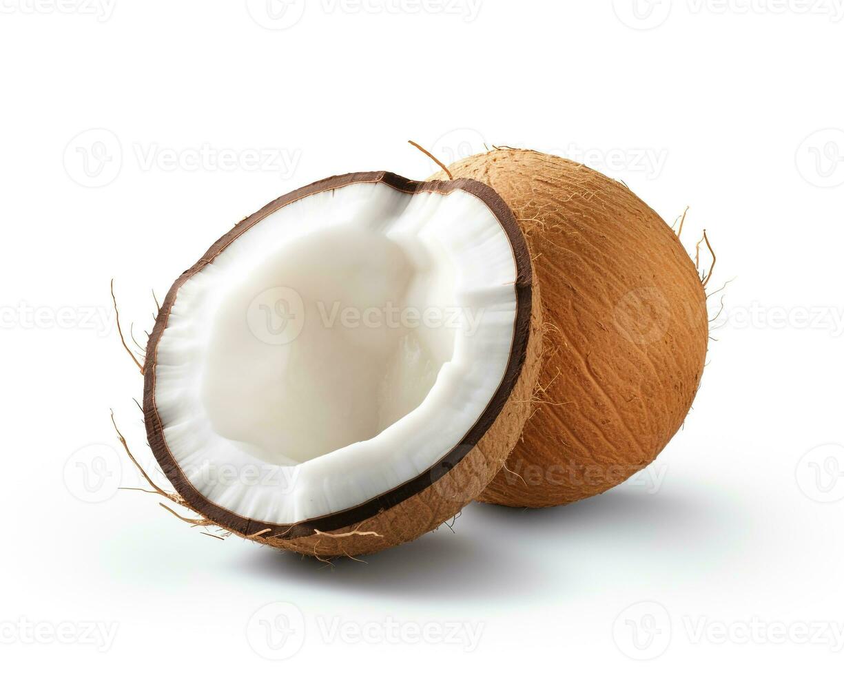 Photo of Coconut isolated on white background. Generative AI