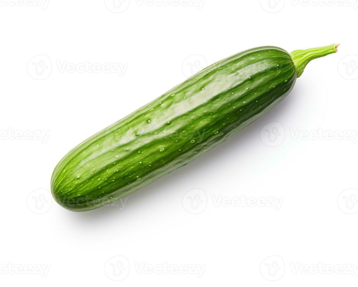 Photo of Cucumber isolated on white background. Generative AI