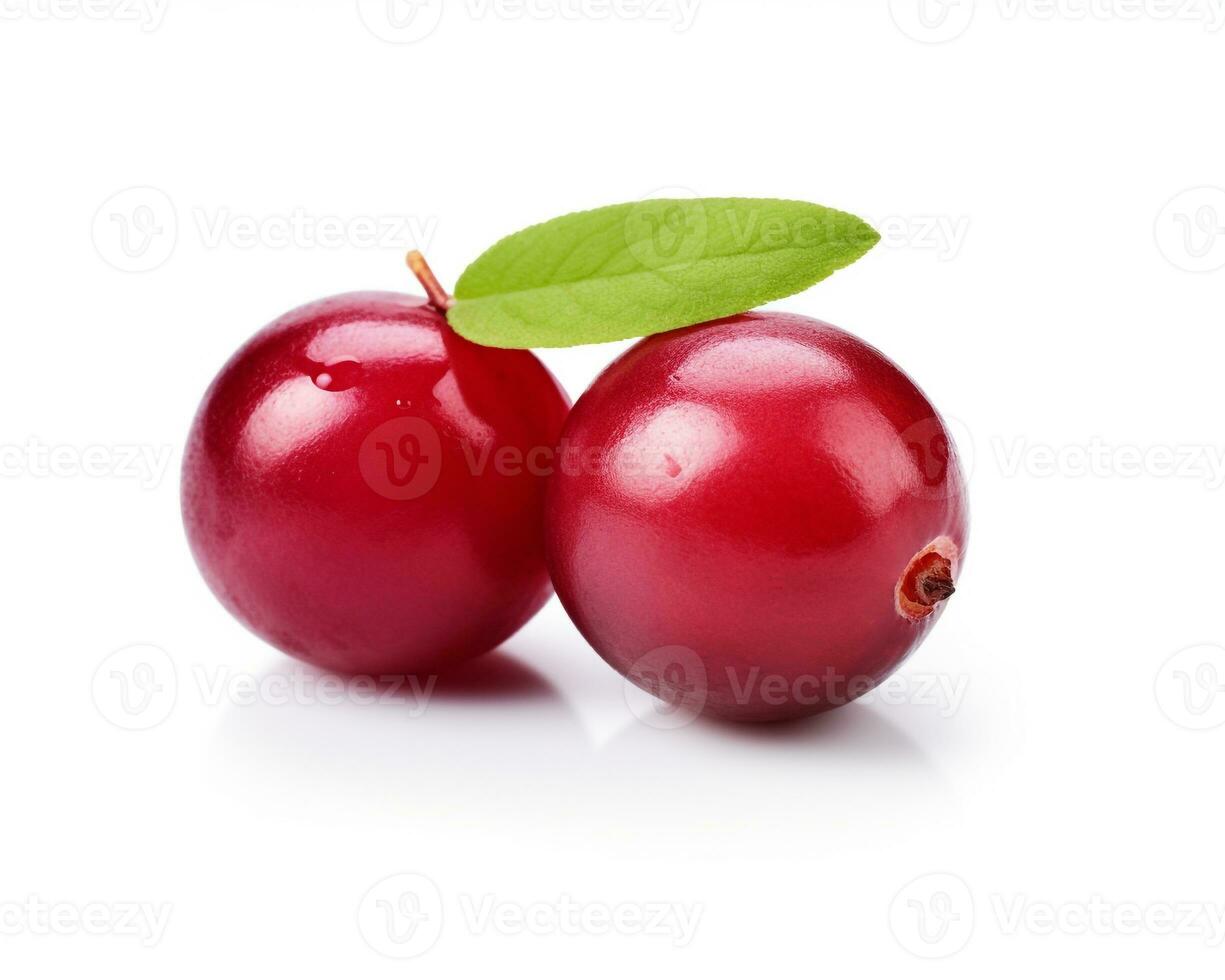 Photo of Cranberry isolated on white background. Generative AI