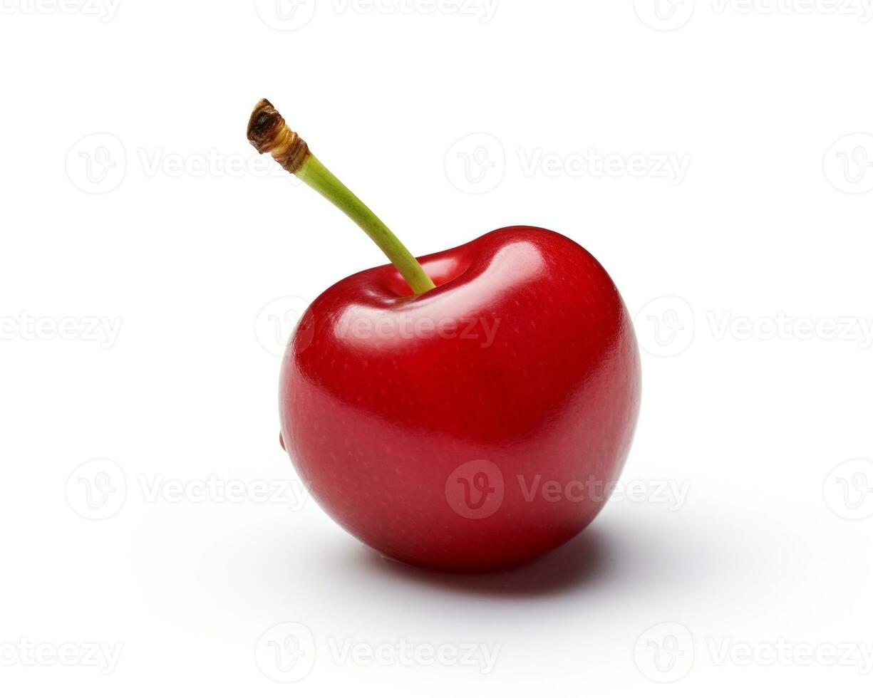 Photo of Cherry isolated on white background. Generative AI