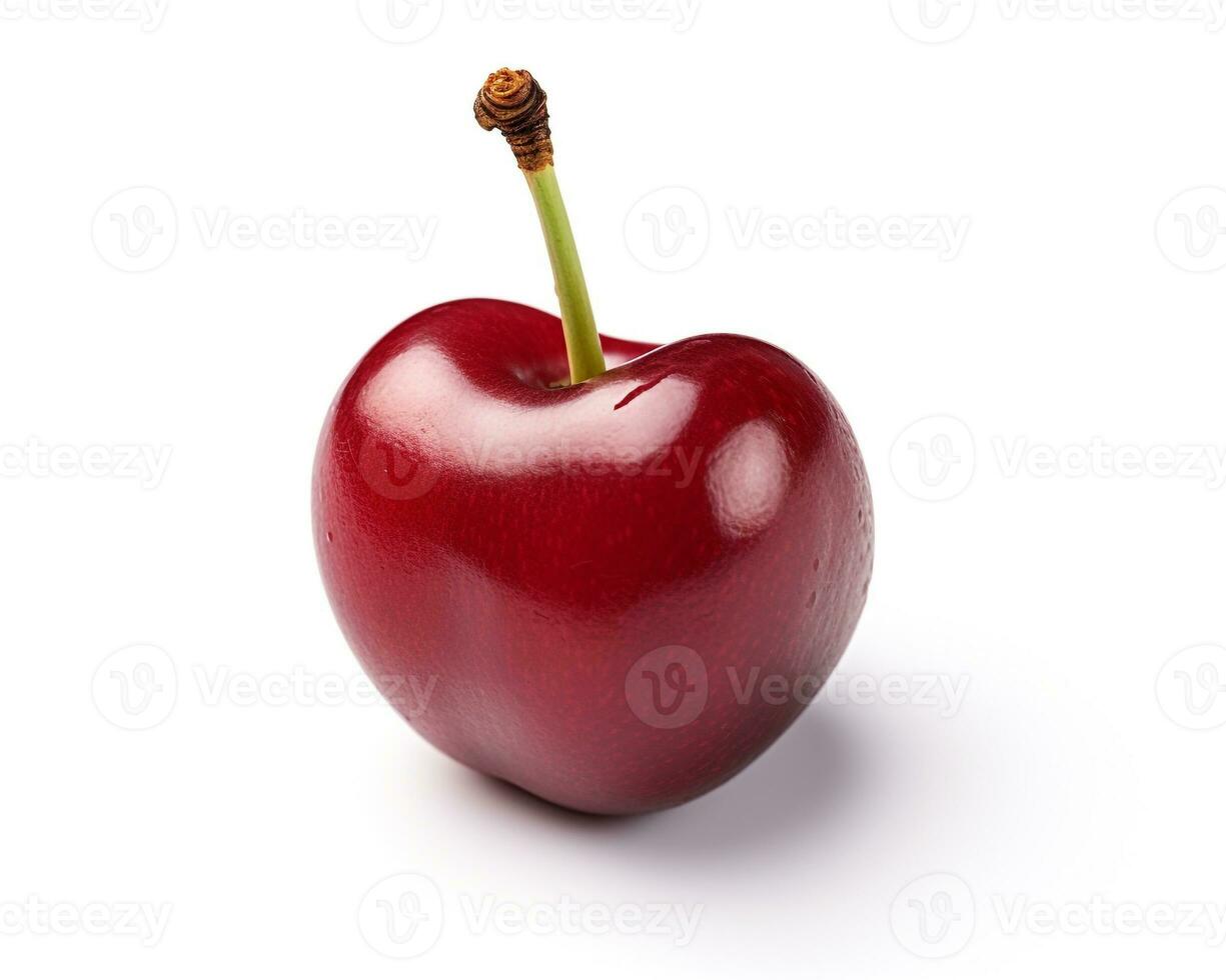 Photo of Cherry isolated on white background. Generative AI