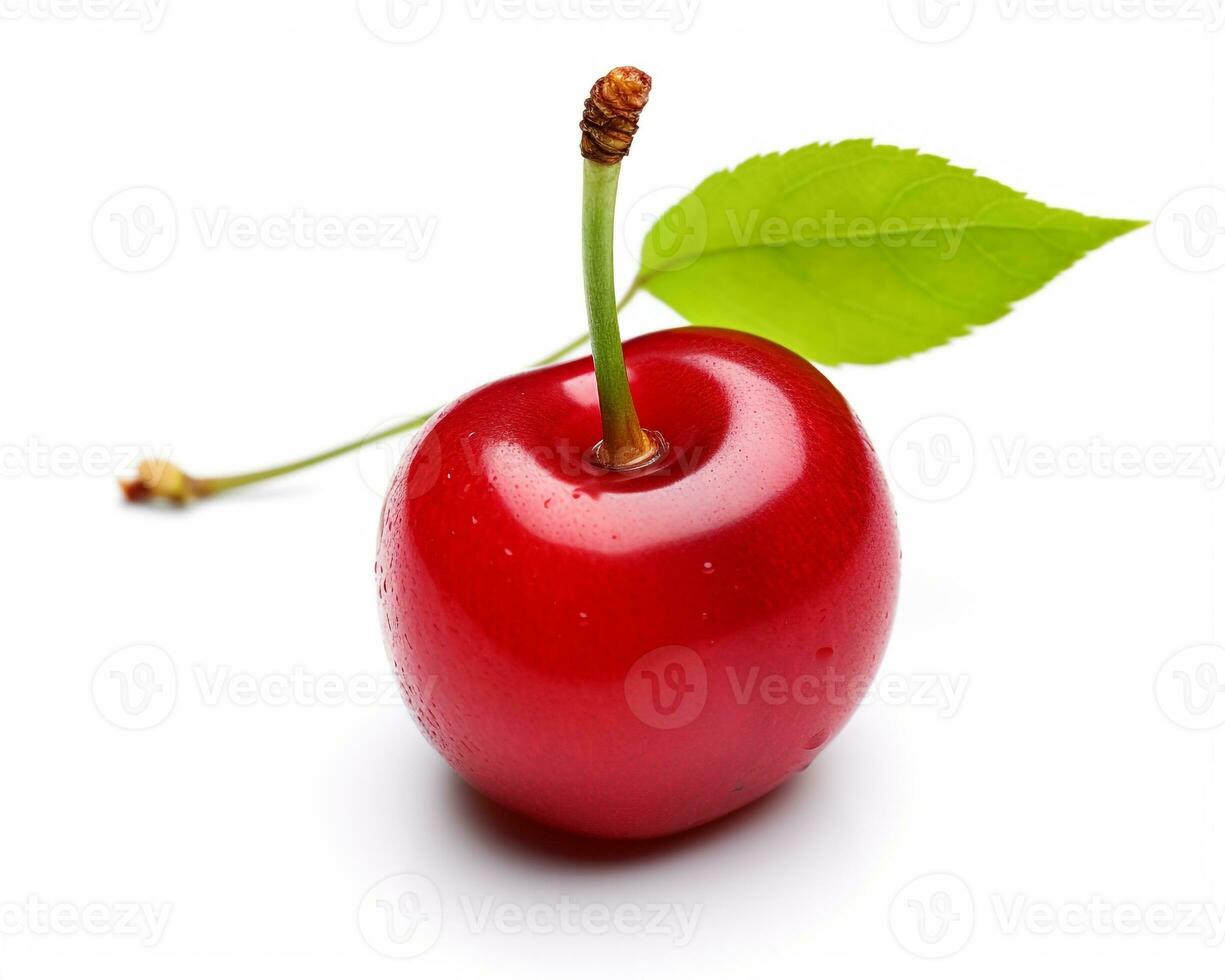 Photo of Cherry isolated on white background. Generative AI