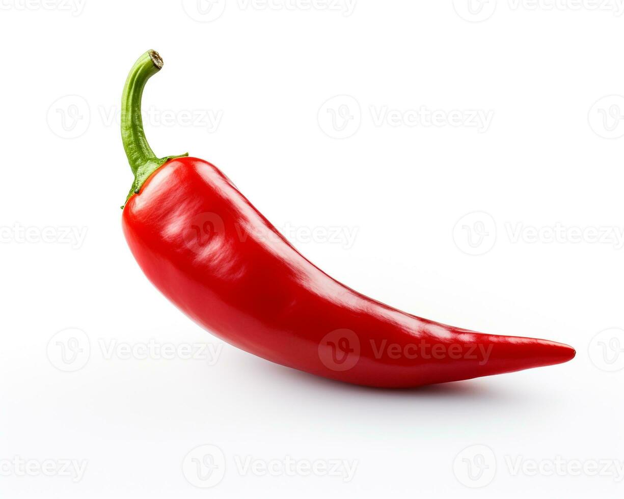 Photo of chilli pepper isolated on white background. Generative AI