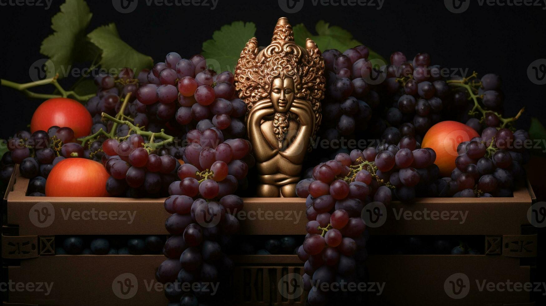 Freshly picked Buddhas hand fruit from garden placed in the boxes. Generative AI photo
