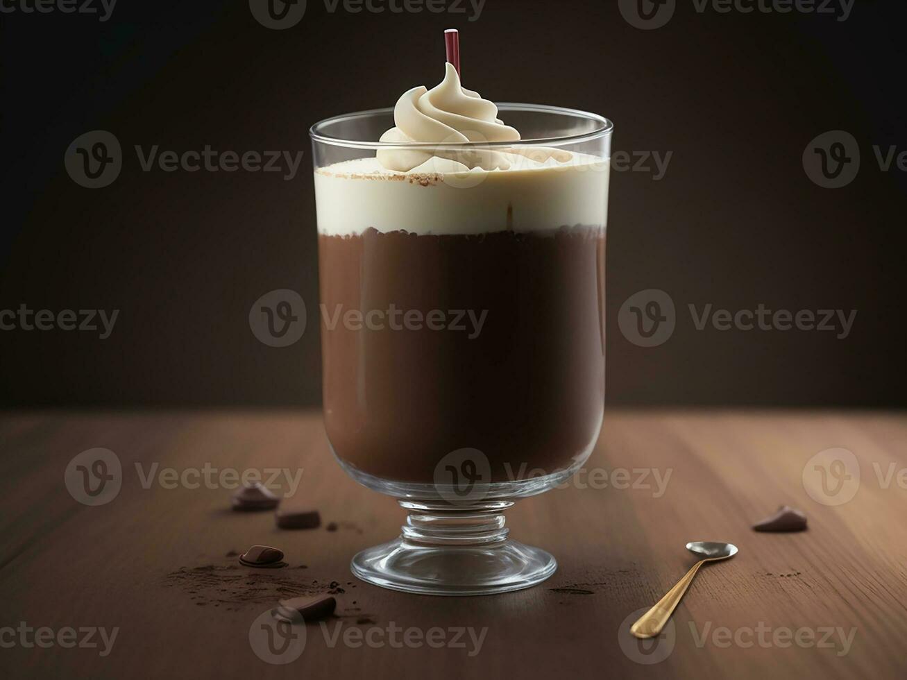 Chocolate Dessert In Glass. Generative Ai photo