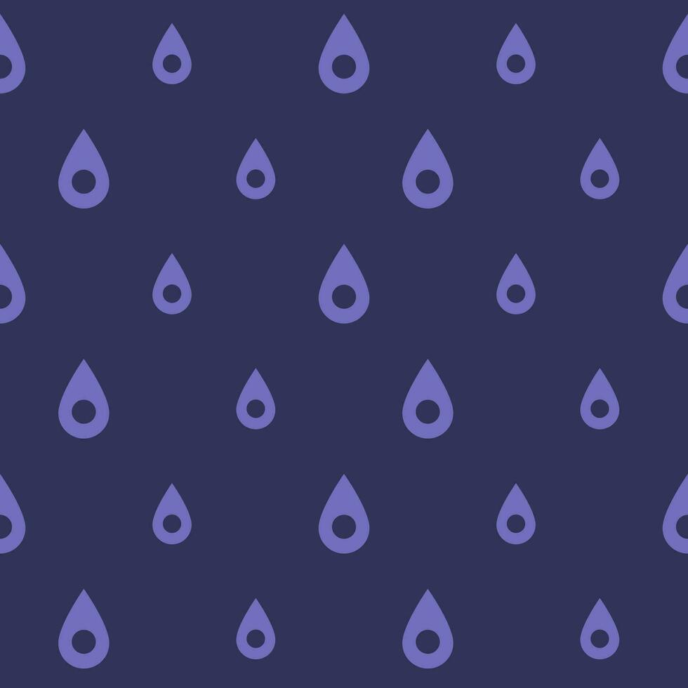 Seamless pattern of falling purple droplets on a dark background. It resembles rain or tears. Vector illustration