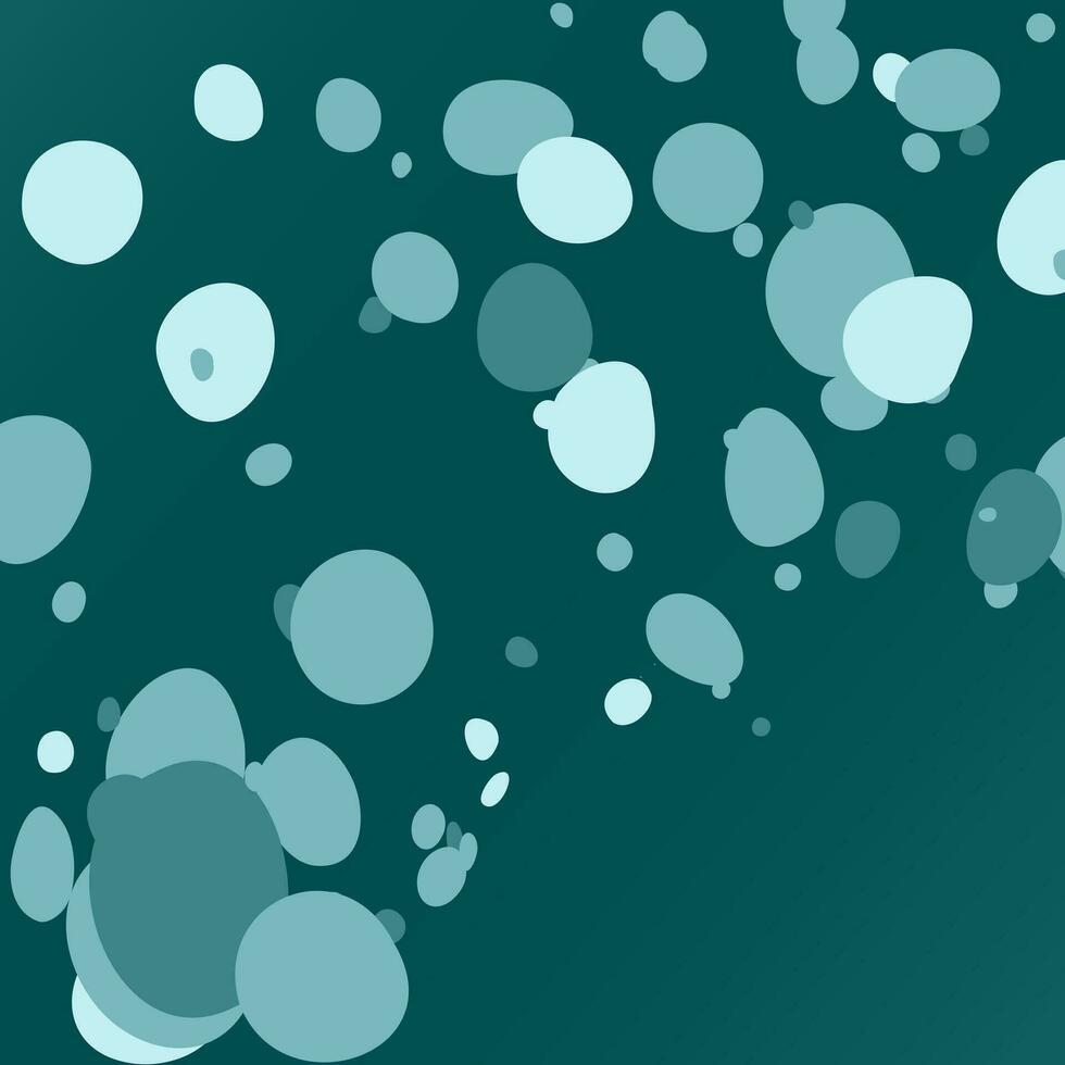 Bubbles in seawater. Chaotic arrangement of circles. Flat design. Abstract background. Vector illustration