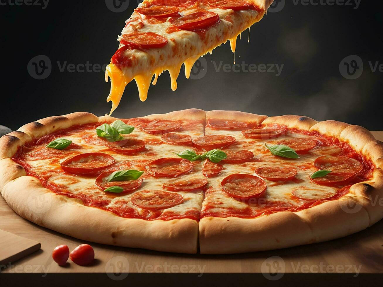 Classic A Fantastic Pizza. Generative Ai photo