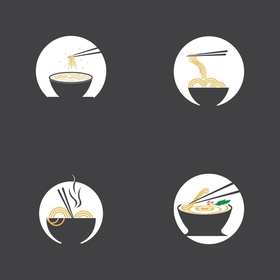 Noodle food  noodle bowl logo vector illustration