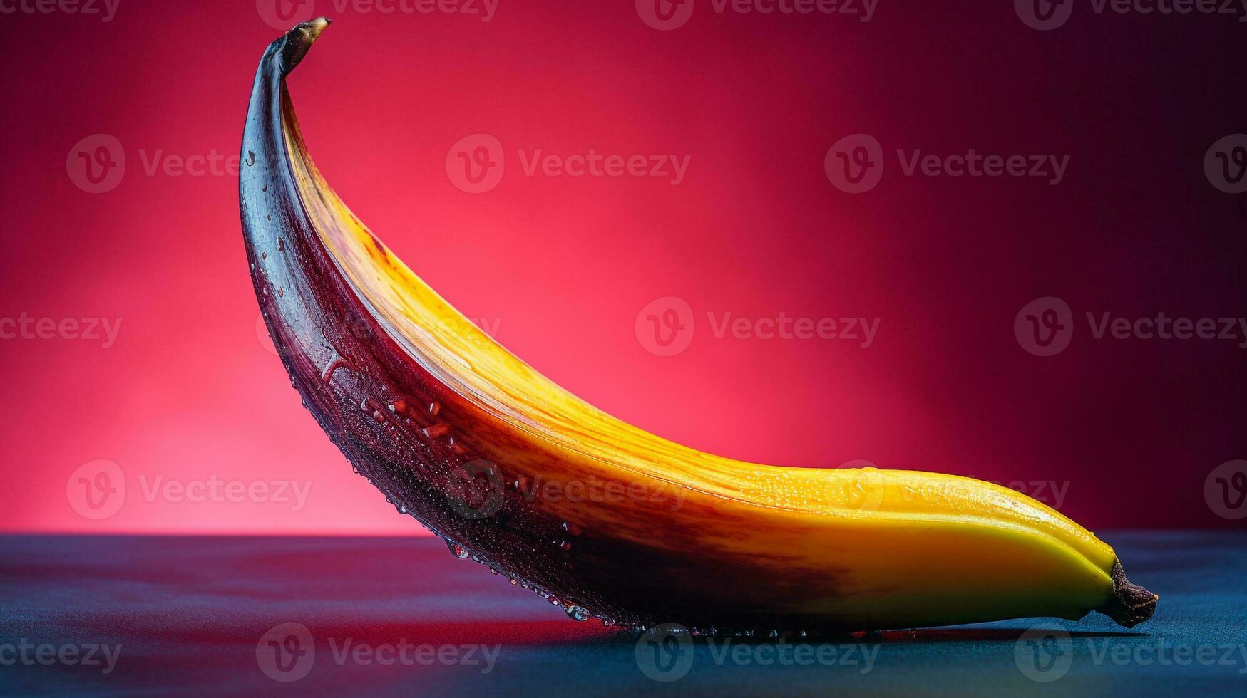 Photo of Vanilla fruit half against a colorful abstract background. Generative AI